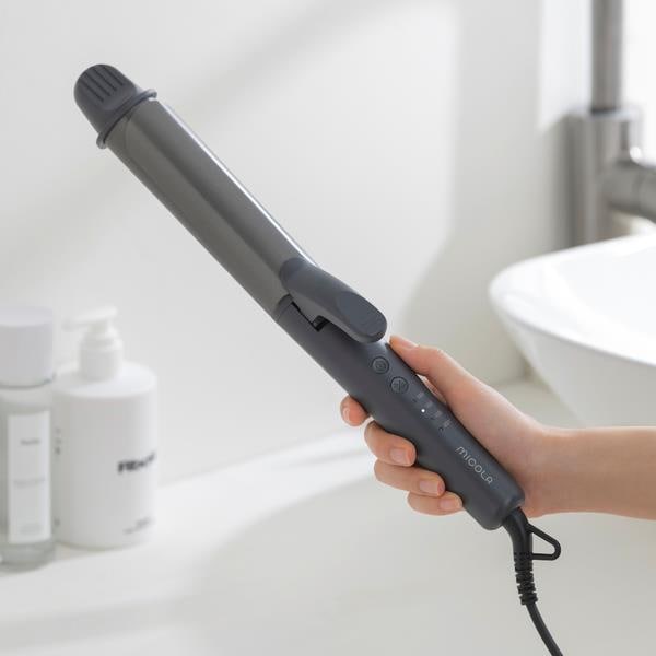 超美品　HAKKO HI-MIC 8ミリ丸アイロン　/レンツアイロン アイリスオーヤマ カールアイロン MiCOLA ダークグレー HIR-MC10338-H