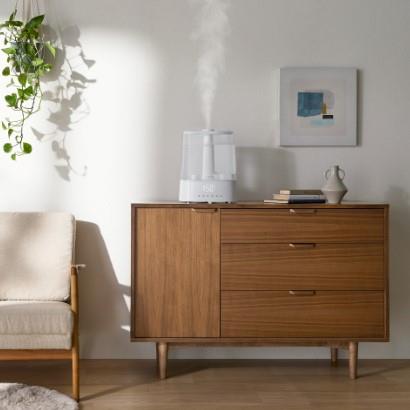 アイリスオーヤマ 上給水超音波ハイブリッド加湿器[550ml/h/ホワイト