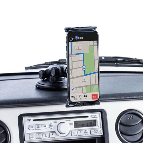 SANWA SUPPLY CAR-HLD13BK 車載用タブレットホルダー（吸盤式