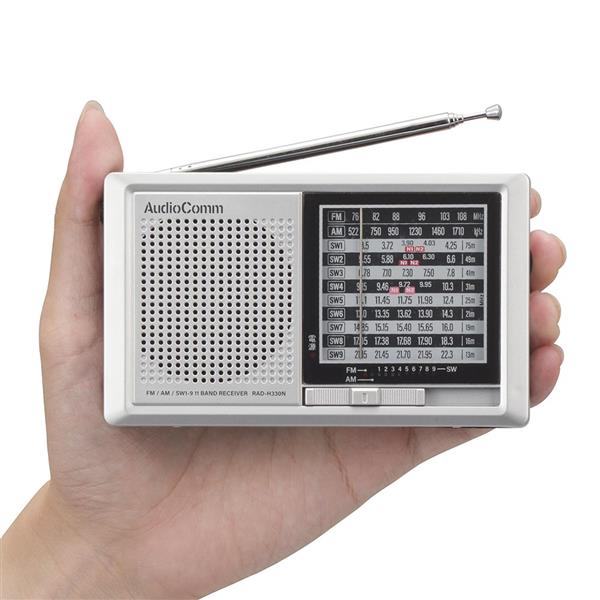 オーム電機 AudioComm_ハンディ短波ラジオ［AM・FM・ラジオNIKKEI全6波