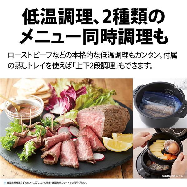 SHARP KN-HW16G-W HEALSIO ホットクック 水なし自動調理鍋（1.6L 