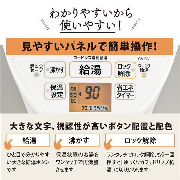 【送料無料】象印 電気まほうびん 優湯生 CV-GA22 象印 VE電気まほうびん 優湯生 CV-GC22 価格比較 - 価格.com