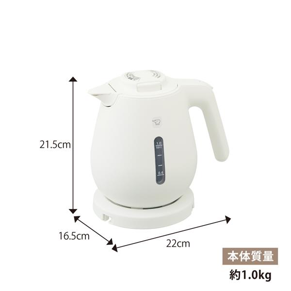 ZOJIRUSHI CK-DB10-WA 電気ケトル【1.0L/1000mL/1300W/約60秒/6つの