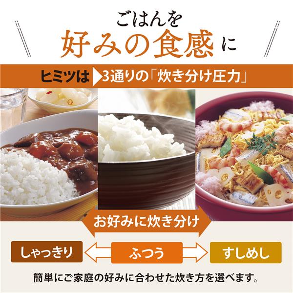 象印マホービン 圧力IH炊飯ジャー 3合炊き 700W ホワイト NPRU05-WA 