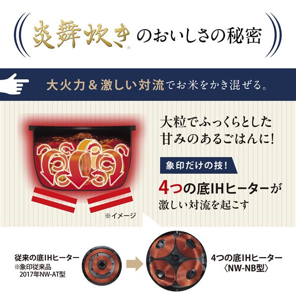 ZOJIRUSHI NW-NB10-BZ 圧力IH炊飯ジャー 炎舞炊き ［5.5合
