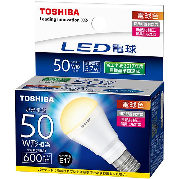 Toshiba Lda6l H E17 S 50w 2 ミニクリプトン形led電球 電球色 密閉形器具対応 断熱材施工器具 E17口金 割引購入 600ml