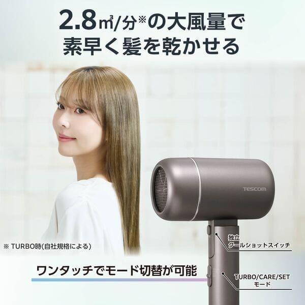テスコムヘアドライヤー　スモーキーグレー テスコム ヘアドライヤー スモーキーグレー [軽量 日本製 マイナス