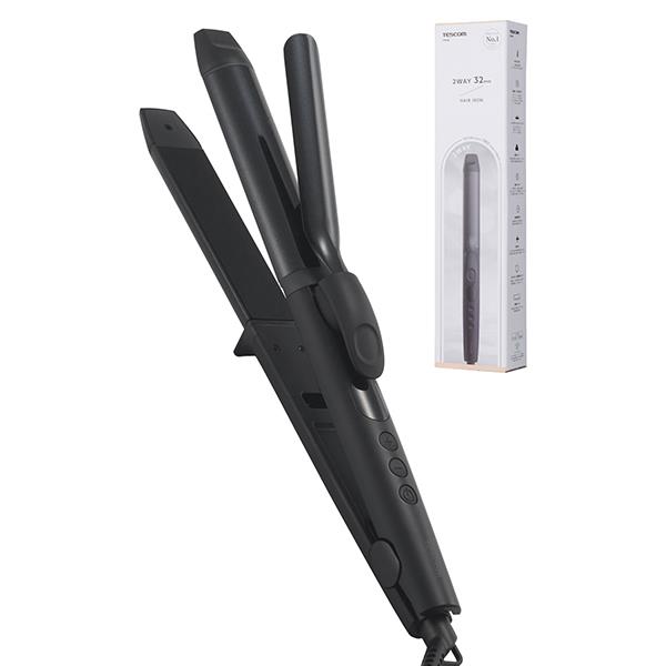 Tescom STYLEUP 2wayヘアアイロン テスコム マイナスイオン2WAYスチームヘアーアイロン 32mmを