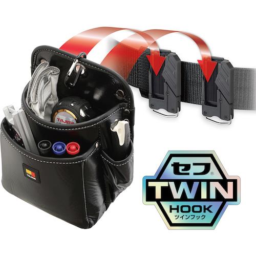 株）TJMデザイン タジマ 着脱式腰袋 K 2段小 ツインフック SFKBK