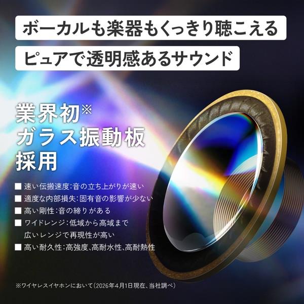 KENWOOD ワイヤレスイヤホン GLASS Core [ノイズキャンセリング/ガラス