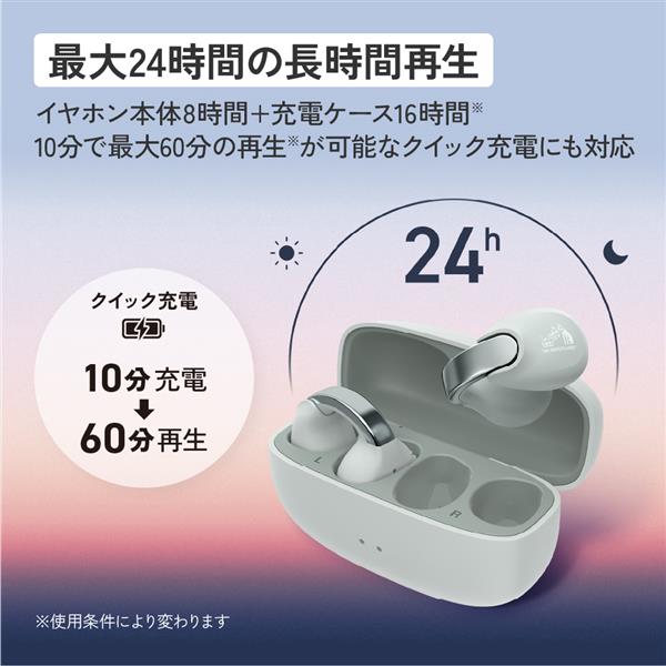 Victor ワイヤレスイヤホン[イヤーカフスタイル/アイスグレー] HA-NP1T