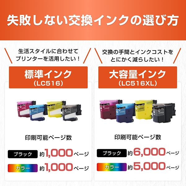 ブラザー 【ブラザー純正】LC516XLBK インクカートリッジ ブラック 大