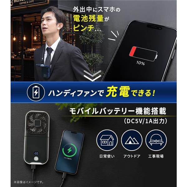ユアサプライムス ユアサプライムス ハンディファン YM-702HS ネイビー