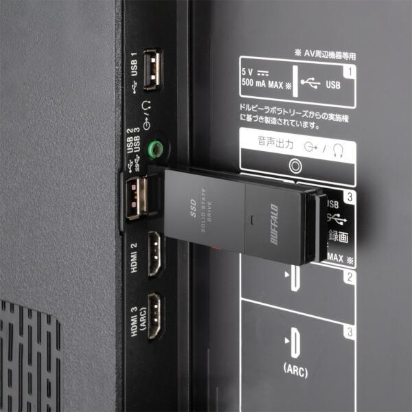 バッファロー＊SSD-PUT1.0U3-BKC 外付けSSD 1TB 黒色Type-A電源 - PC