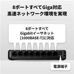 BUFFALO Giga対応 スイッチングハブ 8ポート プラスチック筐体/電源外