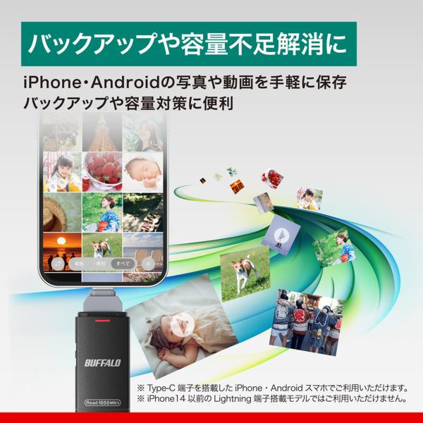 BUFFALO Type-C/Type-A両対応 スティック型SSD 高速タイプ SSD