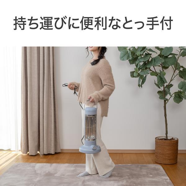 コイズミ 電気ストーブカーボンヒーター 無段階600～300 ベールブルー