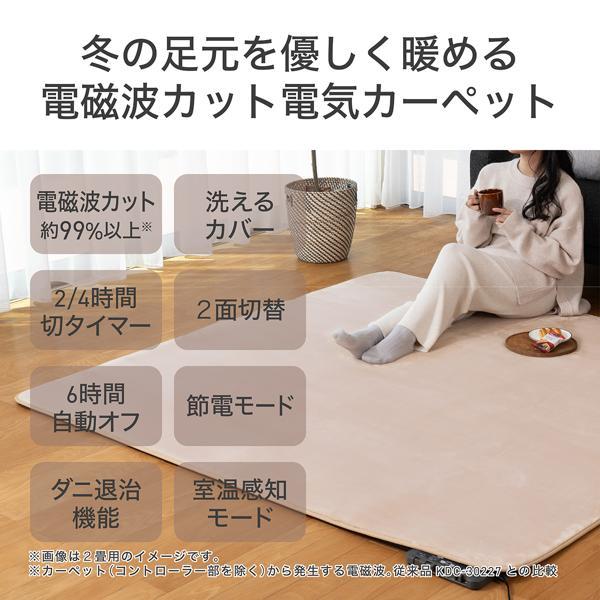 コイズミ カーペット 2畳用 電磁波カット 2面切替 節電モード