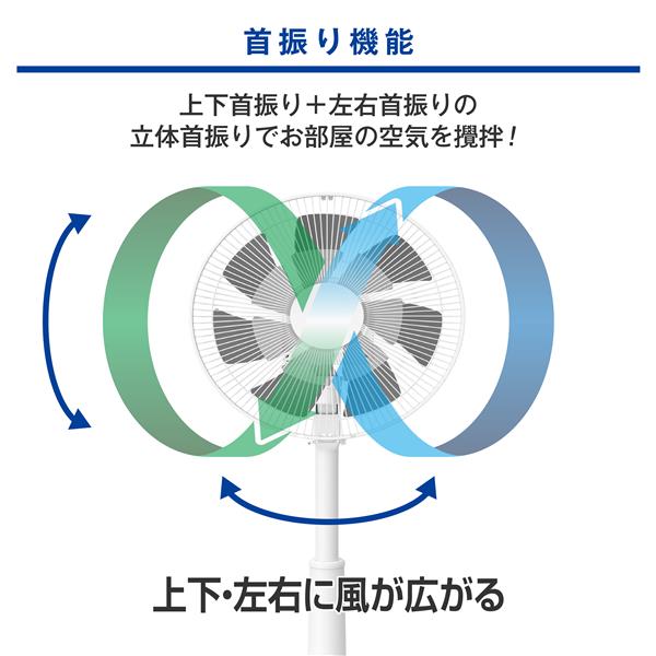 YAMAZEN YKLRX-HHD30-W 【訳アリ特価】DCリビング扇風機【DCモーター/7枚羽根ツインブレード/リモコン/立体首振り/温度センサー/ ホワイト】 | ノジマオンライン