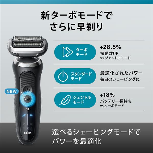 BRAUN 72-N1500S メンズシェーバー シリーズ7【3枚刃/充電式/水洗い/お風呂剃り/ブラック】 | ノジマオンライン