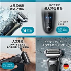 BRAUN メンズシェーバー シリーズ7 3枚刃 洗浄器付き グレー 72