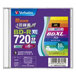 映像用/BD-R XL/10枚パック/100GB/4倍速/インクジェット対応ワイド VBR520YP10V2