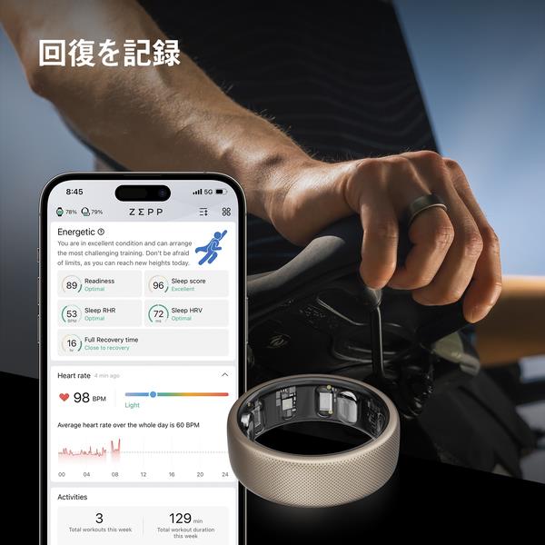 Amazfit ヘリオリング Helio Ring(S)USｻｲｽﾞ8号 日本サイズ16号相当