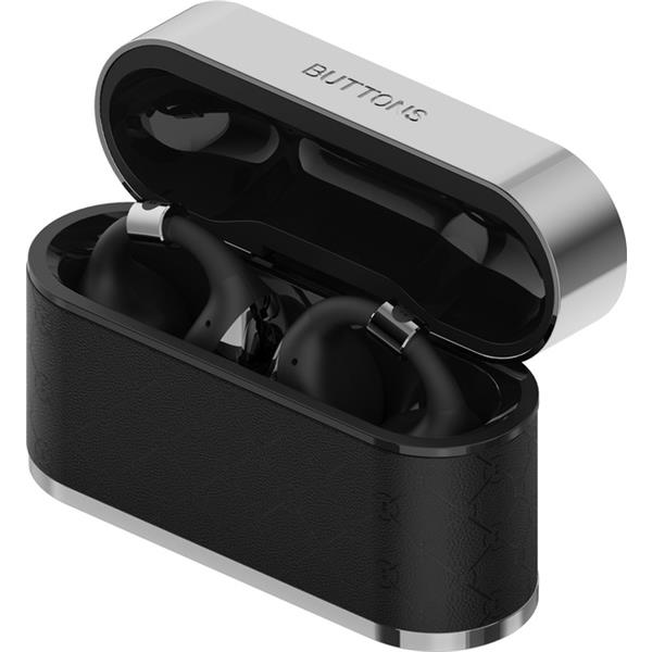 BUTTONS ワイヤレスイヤホン CLIP [シルバーブラック/オープンイヤー型