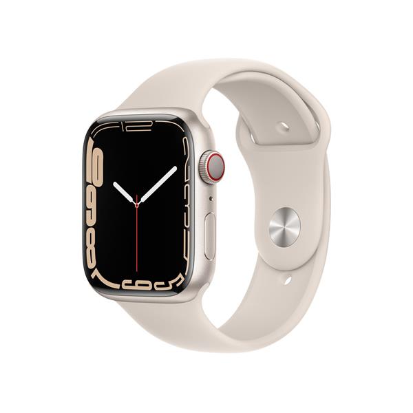 0 【Bランク中古品】 GPS + Cellular Apple Watch Series 7 45mm 32GB スターライトアルミニウムケース  3J423J-A-066185