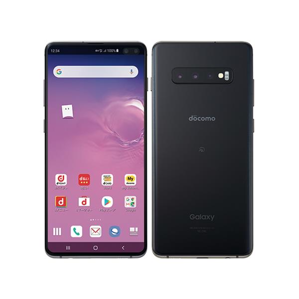 【Cランク中古品】　 DOCOMO Galaxy S10+ 128GB プリズムブラック D-SC-04L-114176