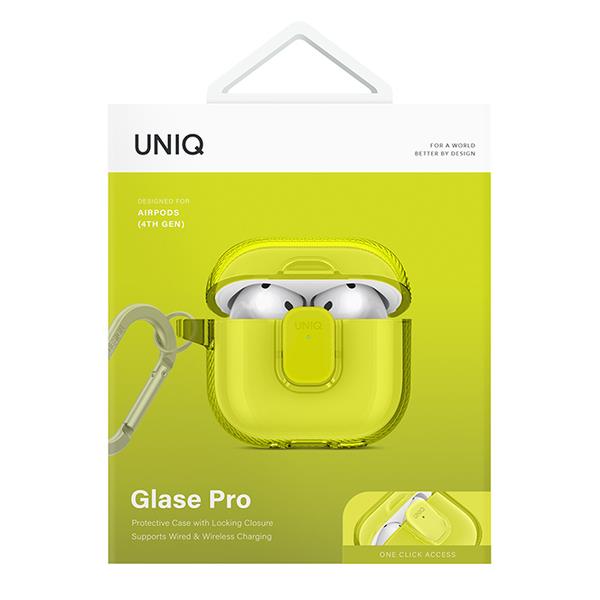 UNIQ AirPods 4 TPUケース GLASE PRO クリアライム UNIQ-AIRPODS2024