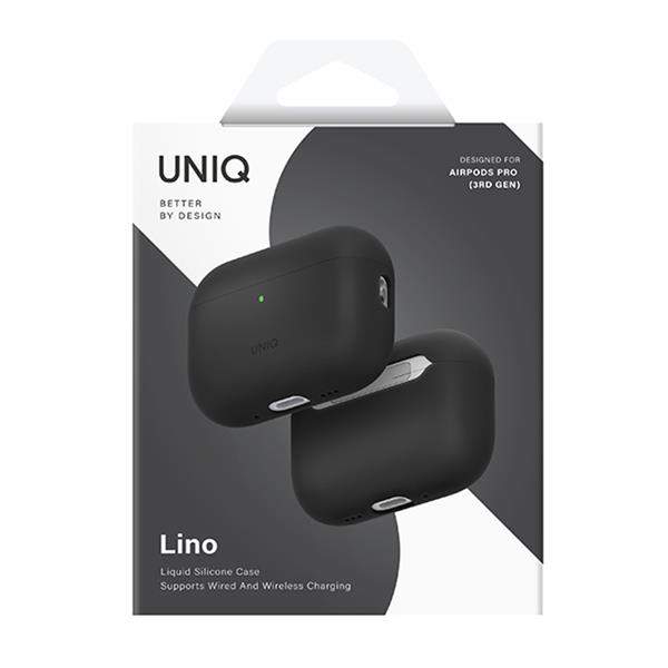 AirPods Pro3 本体 グレーケース付き UNIQ AirPods Pro 3 TPUケース LINO グレー UNIQ-AIRPODSPRO3